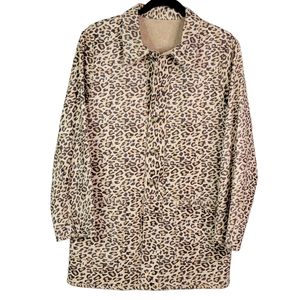 Atelier by B. Thomas Reversable Leather Animal Cheetah Print Fashion Jacket S